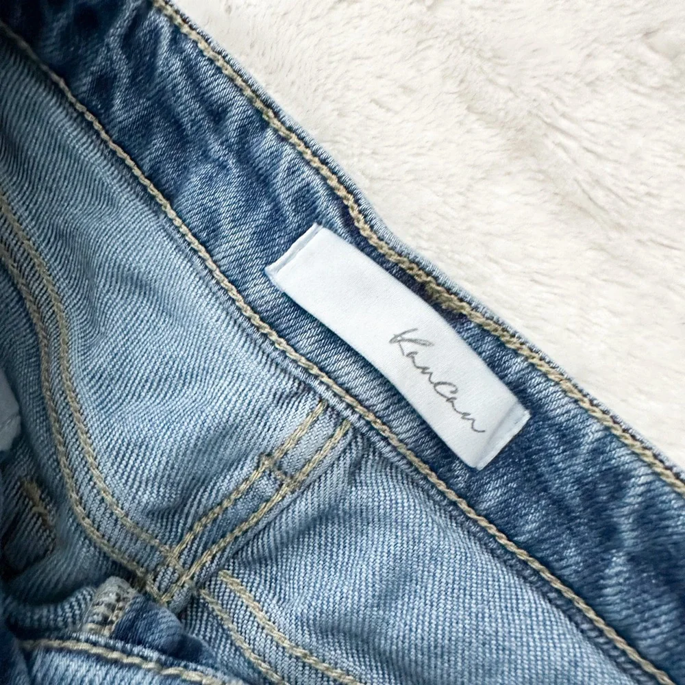 KANCAN High Rise Distressed Straight Taper Jean - Picture 3 of 9